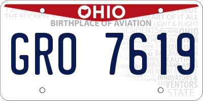 OH license plate GRO7619