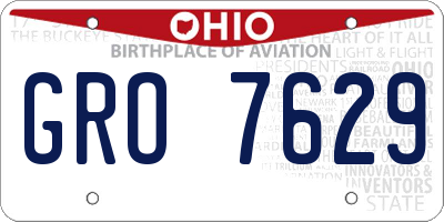 OH license plate GRO7629