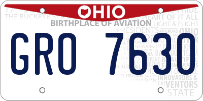 OH license plate GRO7630