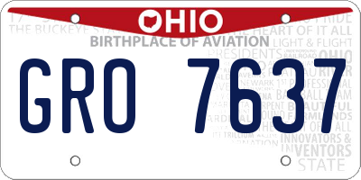 OH license plate GRO7637