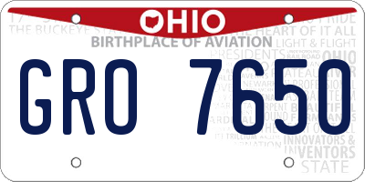 OH license plate GRO7650
