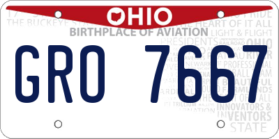 OH license plate GRO7667