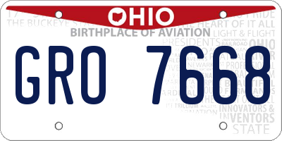 OH license plate GRO7668