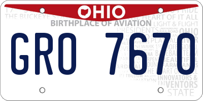 OH license plate GRO7670