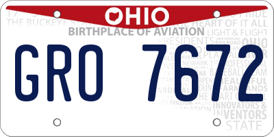 OH license plate GRO7672