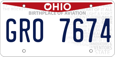 OH license plate GRO7674