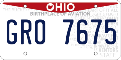OH license plate GRO7675