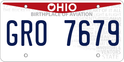 OH license plate GRO7679