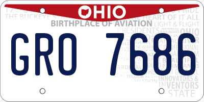 OH license plate GRO7686