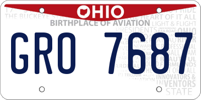 OH license plate GRO7687