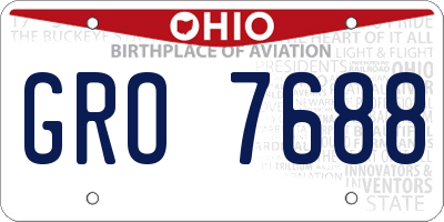 OH license plate GRO7688