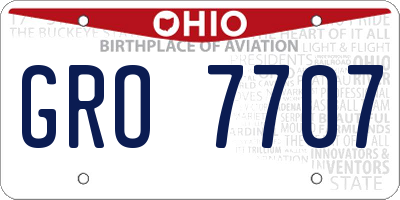 OH license plate GRO7707