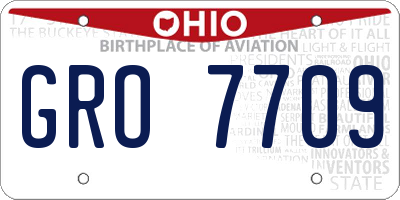 OH license plate GRO7709