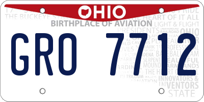 OH license plate GRO7712