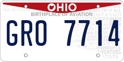 OH license plate GRO7714