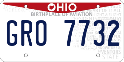 OH license plate GRO7732