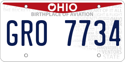 OH license plate GRO7734