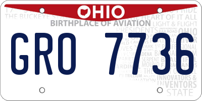OH license plate GRO7736