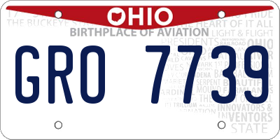 OH license plate GRO7739