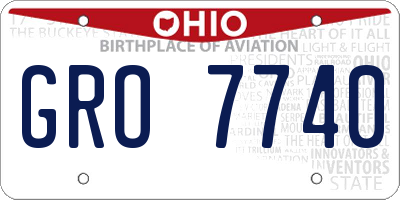 OH license plate GRO7740