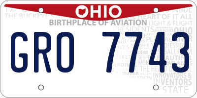 OH license plate GRO7743