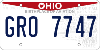 OH license plate GRO7747
