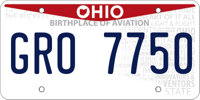 OH license plate GRO7750