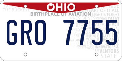 OH license plate GRO7755