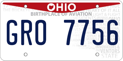 OH license plate GRO7756