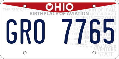 OH license plate GRO7765