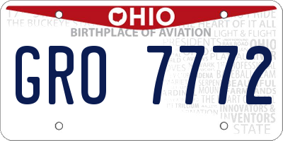OH license plate GRO7772
