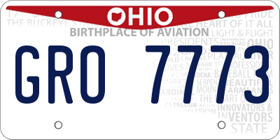 OH license plate GRO7773