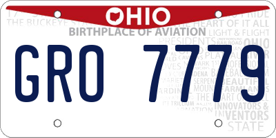 OH license plate GRO7779