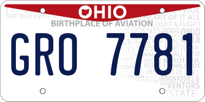 OH license plate GRO7781