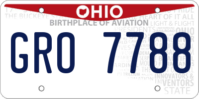 OH license plate GRO7788