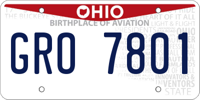 OH license plate GRO7801