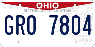OH license plate GRO7804