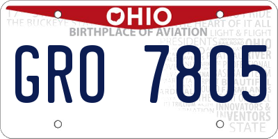 OH license plate GRO7805