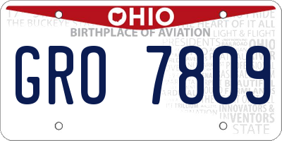 OH license plate GRO7809