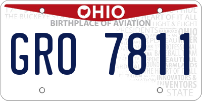 OH license plate GRO7811