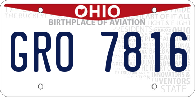 OH license plate GRO7816