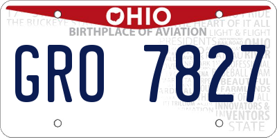 OH license plate GRO7827