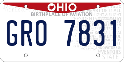 OH license plate GRO7831