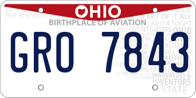 OH license plate GRO7843