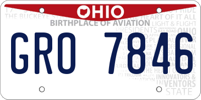 OH license plate GRO7846