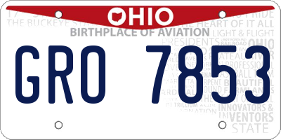 OH license plate GRO7853
