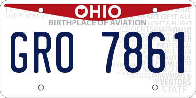 OH license plate GRO7861
