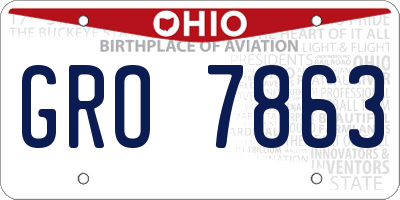 OH license plate GRO7863