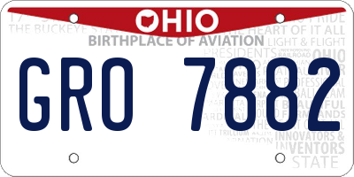 OH license plate GRO7882