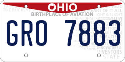 OH license plate GRO7883